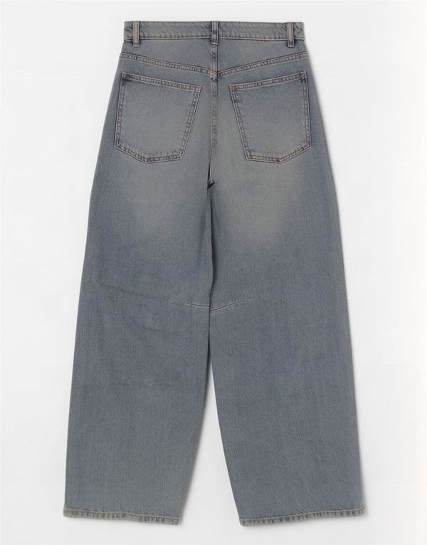 Zara Damen Balloon High Waist Jeans EU 36 XS W26 L29 Blaue Baumwolle