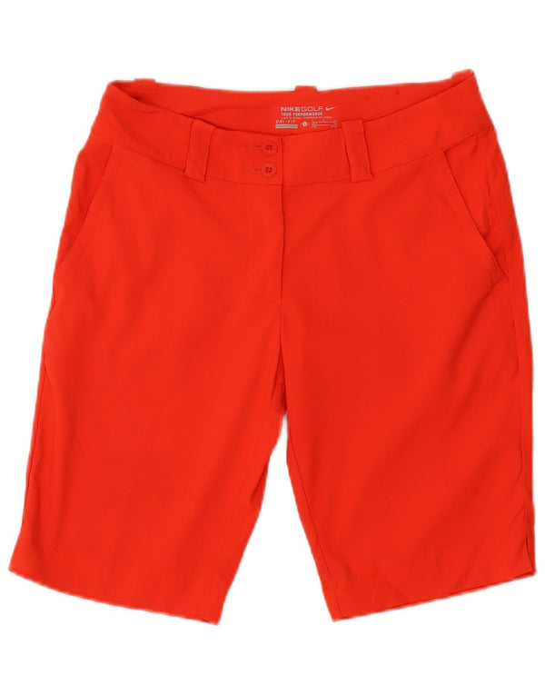 Nike Dame Dri Fit Chino Shorts UK 8 Small W27 Rød Polyester