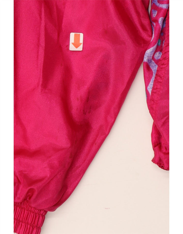 ALEX Womens Oversized Tracksuit Top Jacket UK 16 Large Pink Floral Vintage ALEX and Second-Hand ALEX from Messina Hembry 