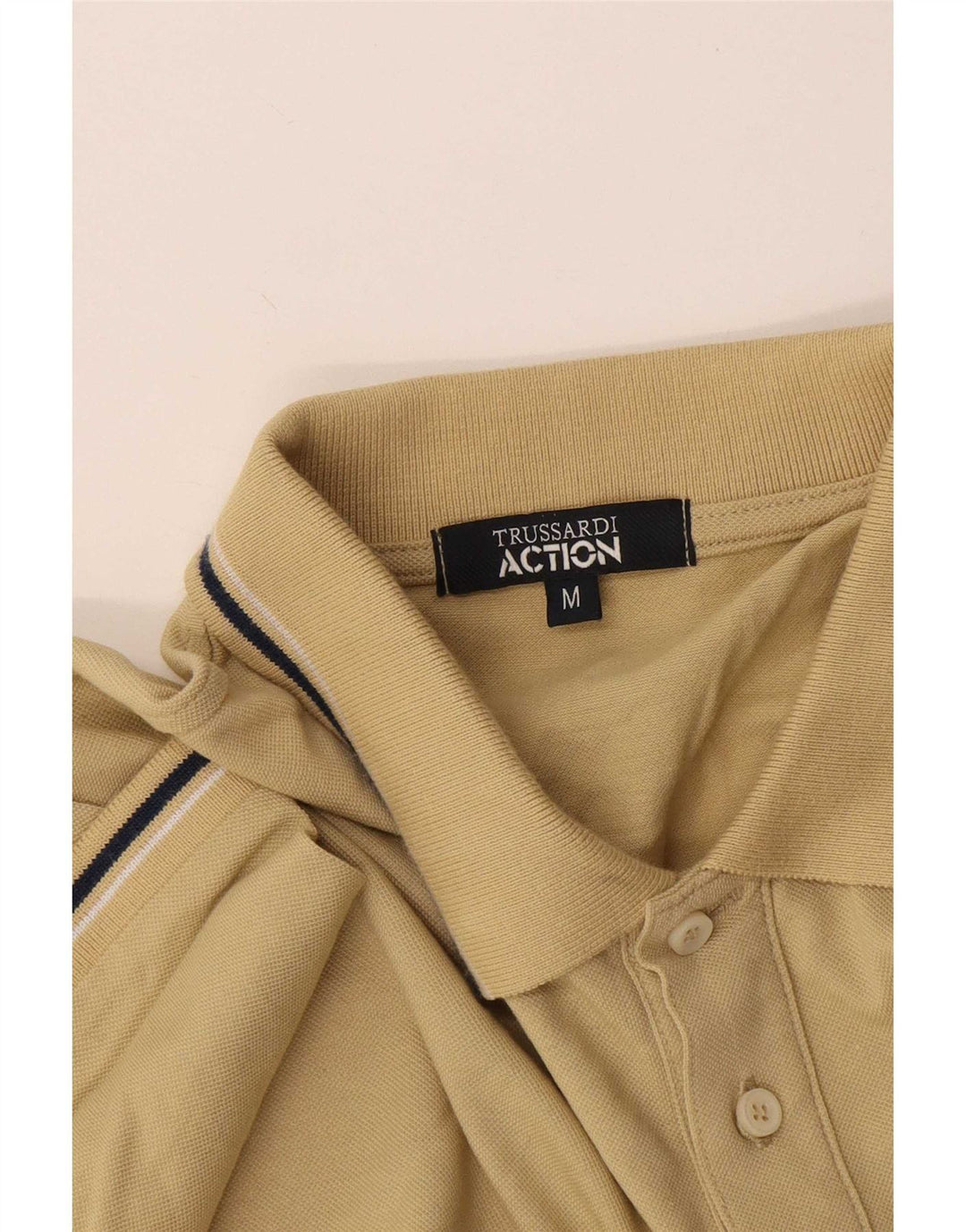 Trussardi herre poloshirt Medium beige stribet