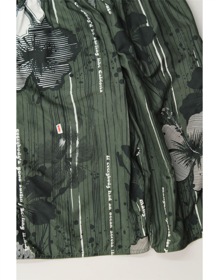 MANGUUN Mens Graphic Swimwear Large  Green Floral Polyester Vintage Manguun and Second-Hand Manguun from Messina Hembry 