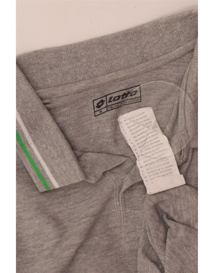Lotto Mens Polo Shirt Medium Grey Flecked Cotton