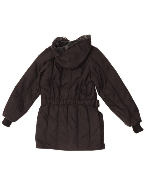 Refrigiwear Wattierter Mantel für Mädchen mit Kapuze, 9–10 Jahre, schwarzes Polyamid