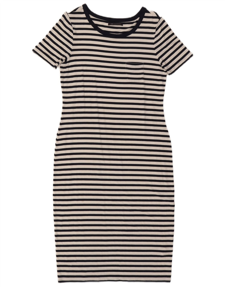 Abito tubino da donna Marks & Spencer UK 12 Viscosa a righe blu navy medio