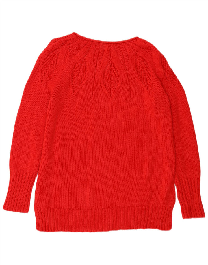CHAPS Dame Boat Neck Sweater UK 14 Medium Rød Bomuld
