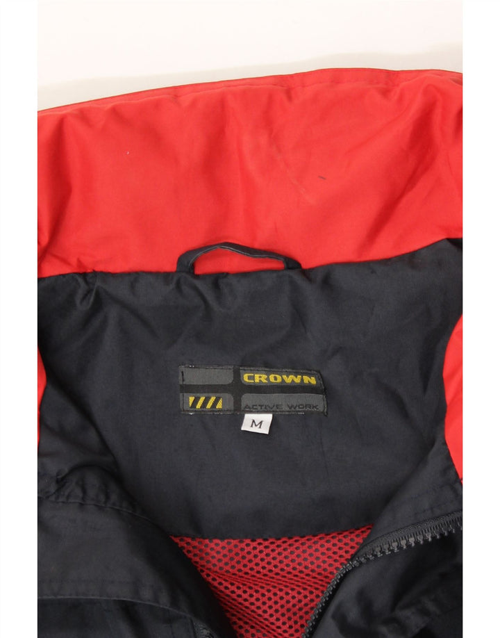CROWN Mens Hooded Rain Jacket UK 38 Medium Black Polyamide Vintage Crown and Second-Hand Crown from Messina Hembry 