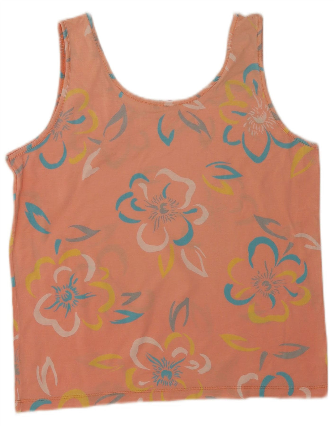 Silvy Womens Vest Top IT 44 Medium Pink Floral Cotton