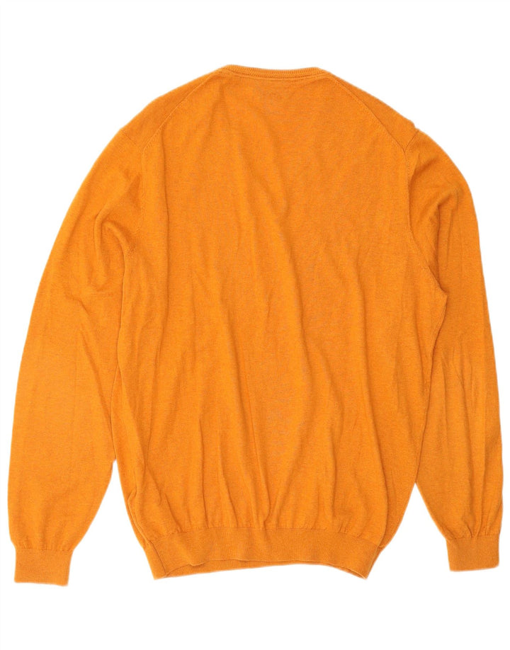 Suéter masculino MASSIMO DUTTI com decote em V XL laranja algodão