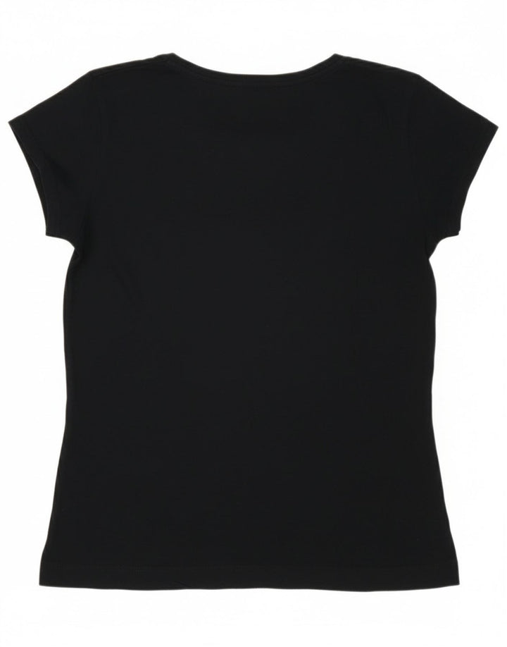 Lee Womens Graphic T-Shirt Top UK 12 Medium Navy Blue Cotton