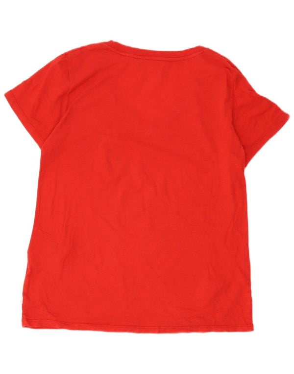 Levi's Dame T-Shirt Top UK 14 Medium Rød Bomuld