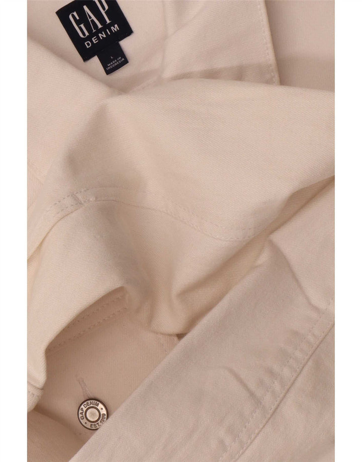 Gap Womens Denim Jacket UK 16 Large White Cotton