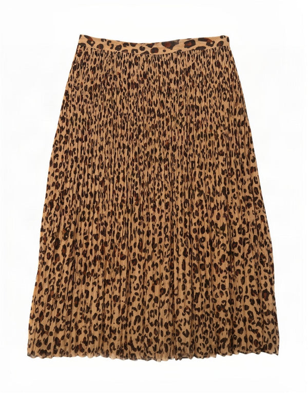 Marks & Spencer Falda acampanada para mujer UK 12 Medium W30 Beige Estampado animal