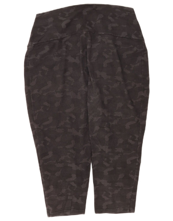 MINT VELVET Dame Capri Leggings UK 18 XL Sort Camouflage Bomuld