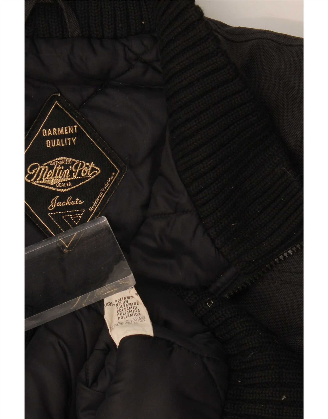 Meltin' Pot Herren Wattierte Jacke UK 42 XL Schwarz Polyamid