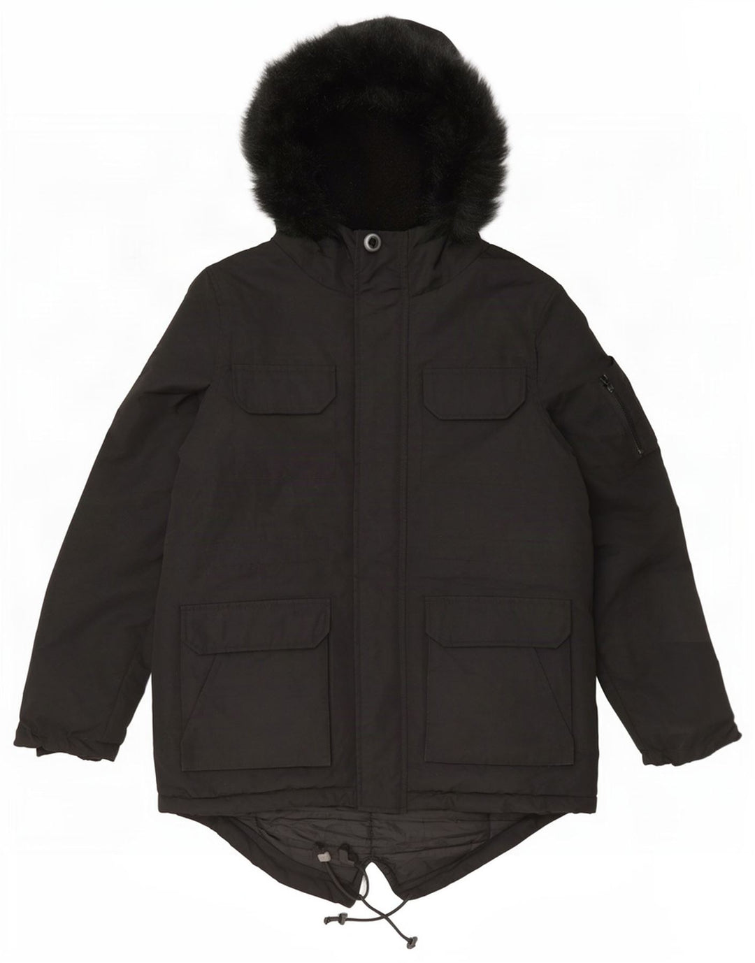 Bellfield Parka à capuche pour homme UK 38 Medium Noir Polyester