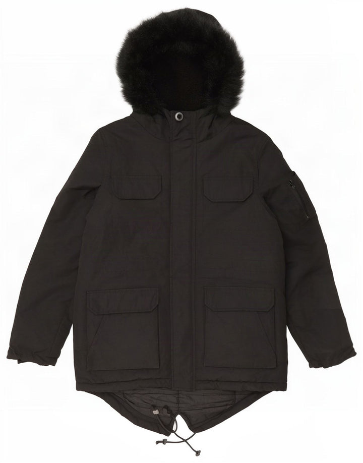 Bellfield Parka à capuche pour homme UK 38 Medium Noir Polyester