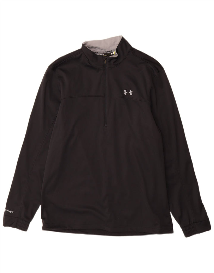 Under Armour Mens Cold Gear Graphic Pullover Tracksuit Top Medium Black