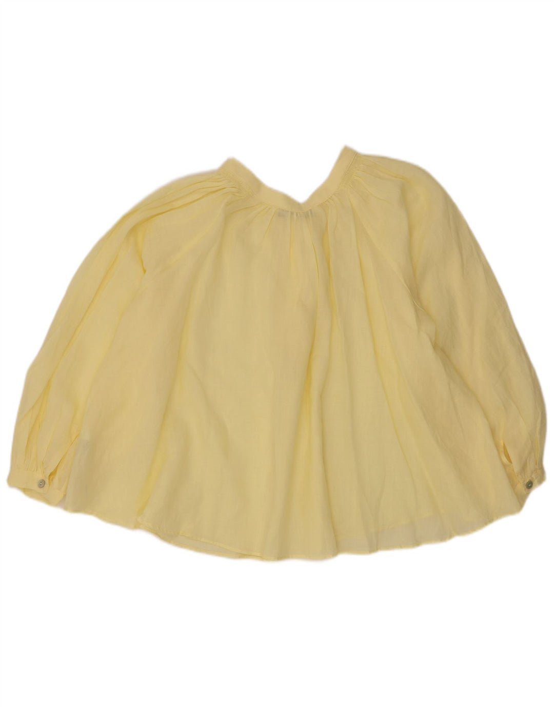 Blusa feminina Zara manga comprida oversized top UK 14 médio amarelo