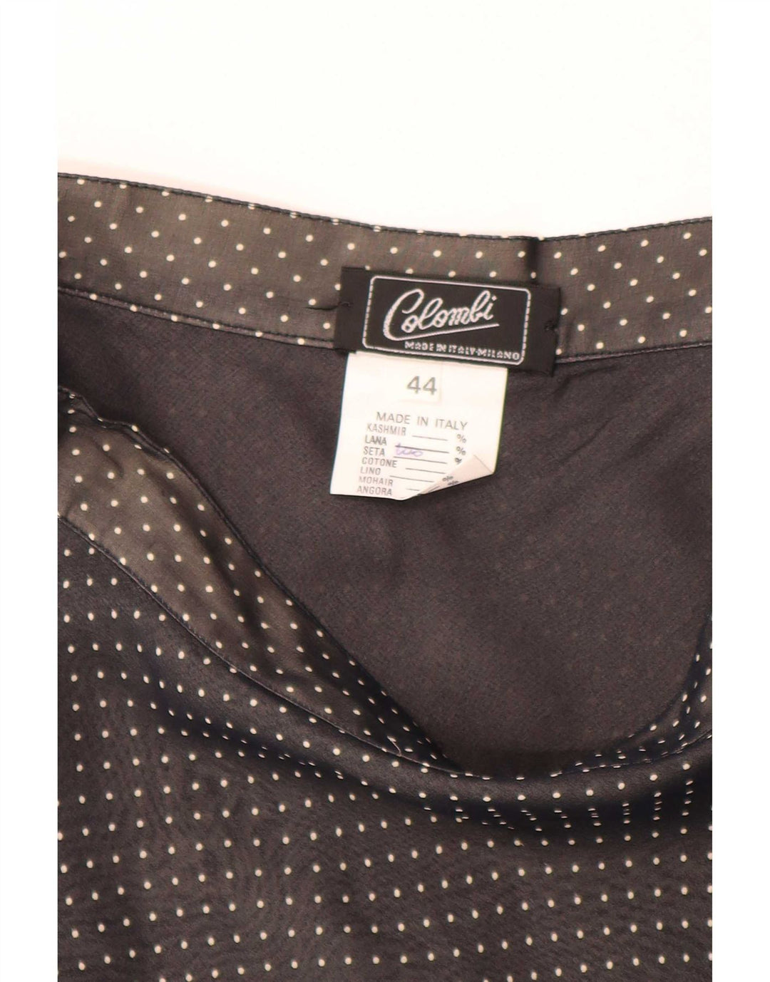 Vintage Womens A-Line Skirt IT 44 Medium W28  Black Spotted Silk