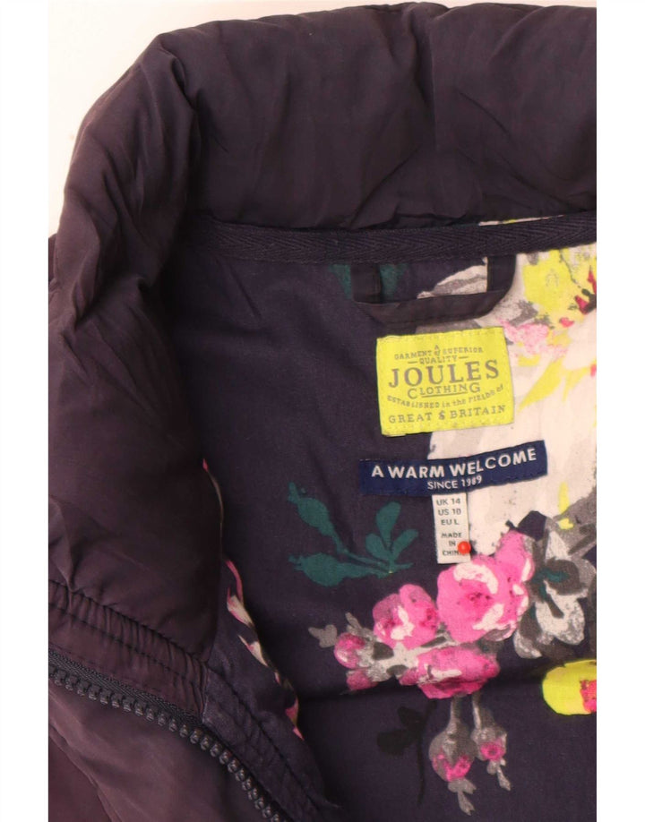 Joules Womens Padded Gilet UK 14 Large Navy Blue Polyester