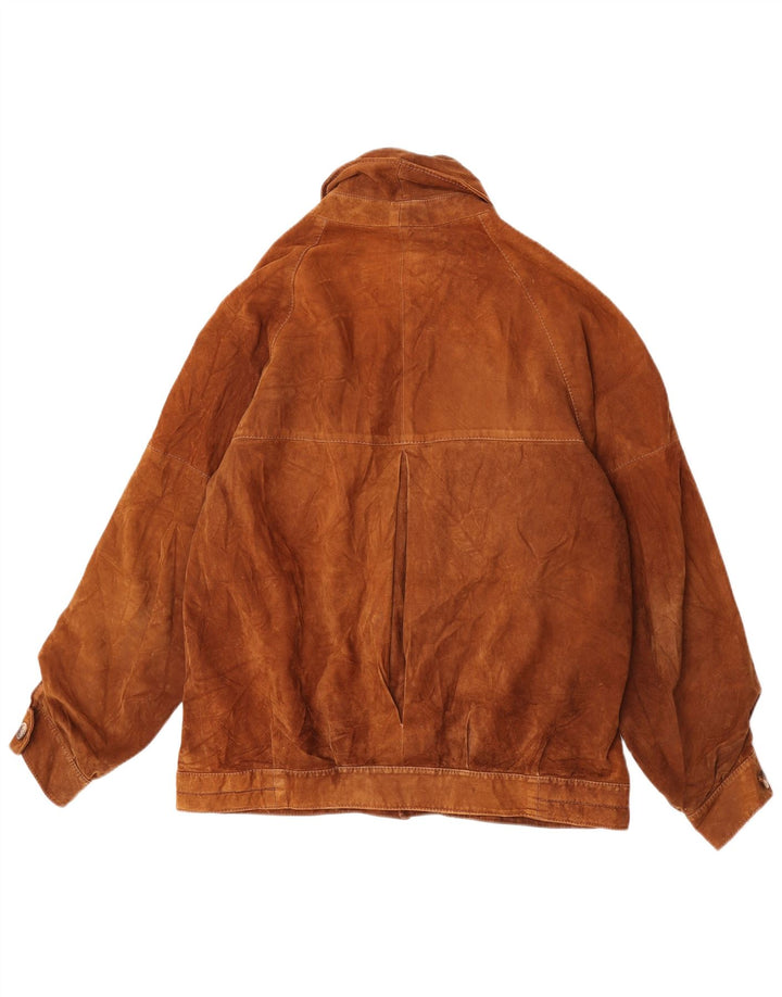 Jaqueta masculina vintage de camurça IT 54 2XL couro marrom