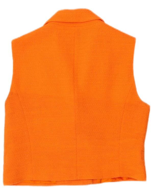 Zara Womens Crop Double Breasted Waistcoat UK 14 Medium Orange