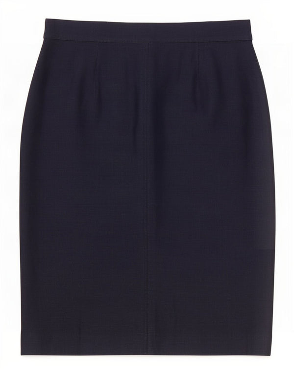 Saia reta feminina Marella de cintura alta Reino Unido 18 XL W32 linho azul marinho
