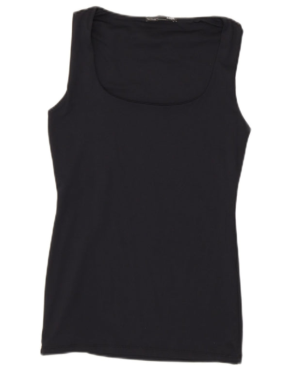 Zara Top sin mangas para mujer UK 8 Small Azul marino
