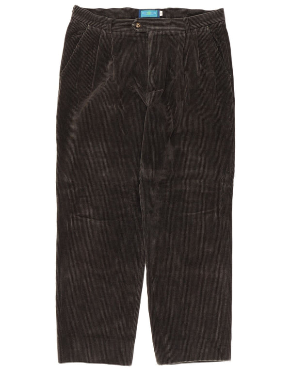 Belfe & Mens Pantalon Droit En Velours Côtelé W34 L29 Gris Coton