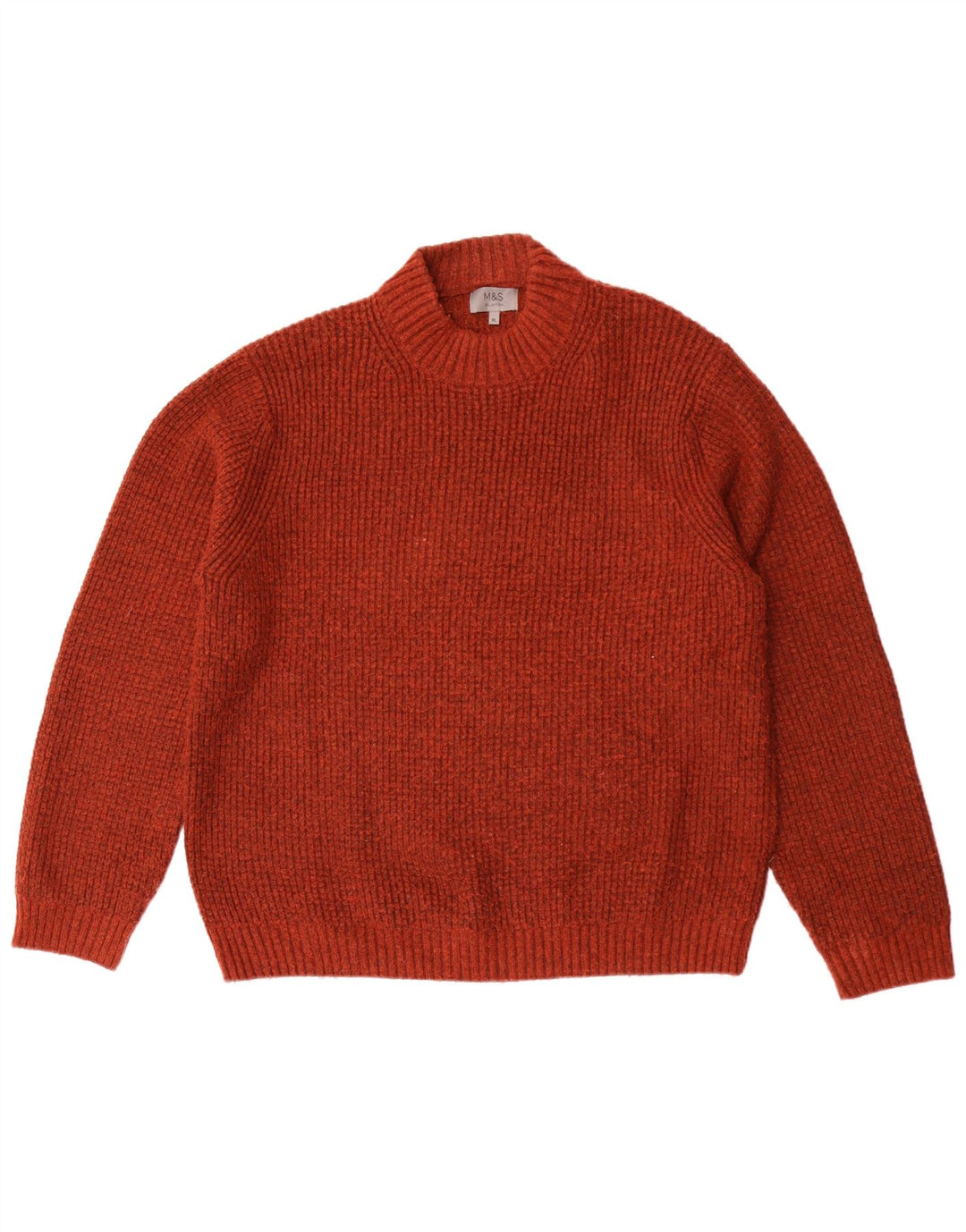 Marks & Spencer Mens Turtle Neck Jumper Sweater XL Maroon Flecked Acrylic