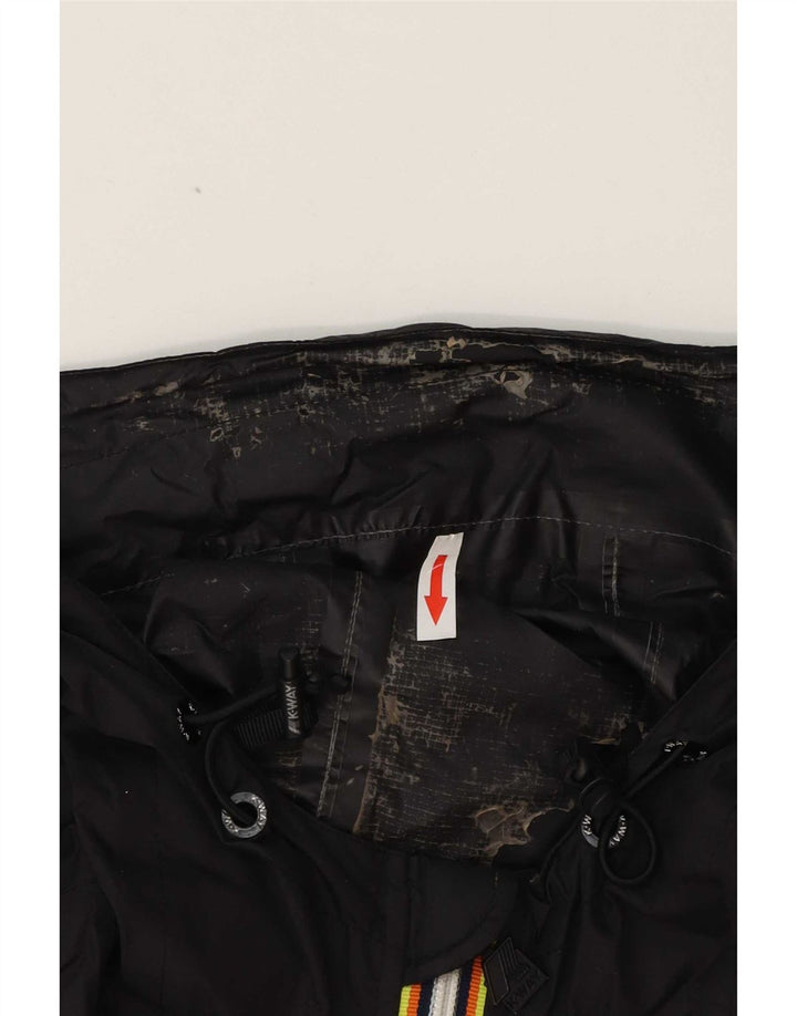 K-Way Mens Hooded Rain Jacket UK 36 Small Black