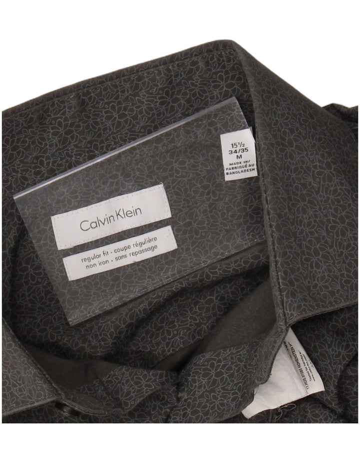 CALVIN KLEIN Herre Regular Fit skjorte str. 15 1/2 Medium Grey Floral