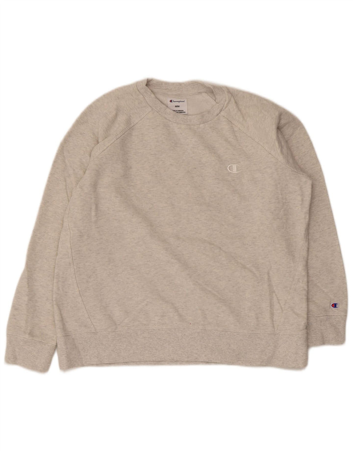 Champion Womens Sweatshirt Jumper UK 14 Medium Grey Cotton