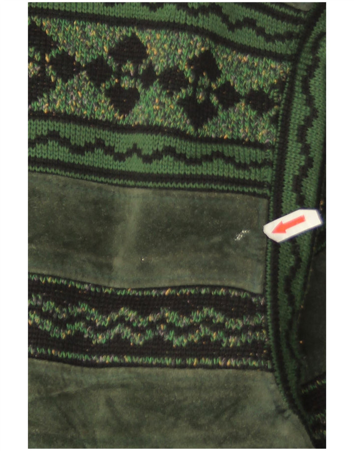 Breco's Chaqueta bomber de ante para hombre IT 50 Cuero verde grande