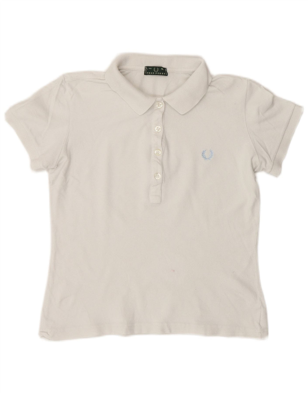 Fred Perry Damen Crop Poloshirt UK 12 Mittelweiße Baumwolle