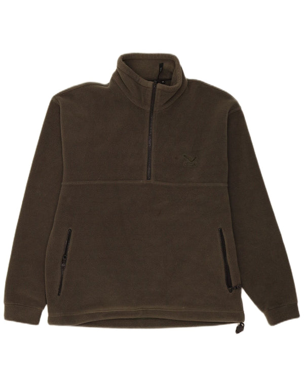 SALEWA Pull polaire à col zippé pour homme XS Vert Polyester Sports