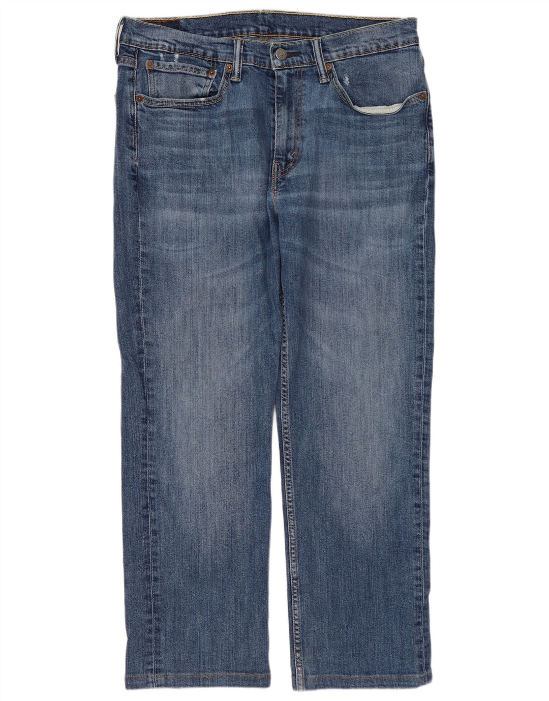 LEVI'S Mens 514 Distressed Straight Jeans W34 L27 Blue Cotton