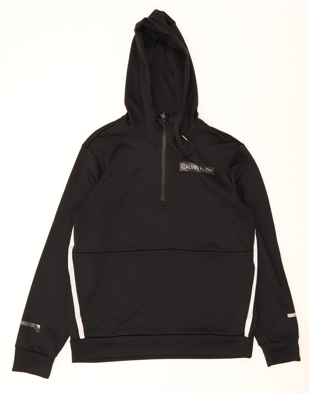 Calvin Klein Herre Performance Hoodie Jumper Medium Sort Colourblock