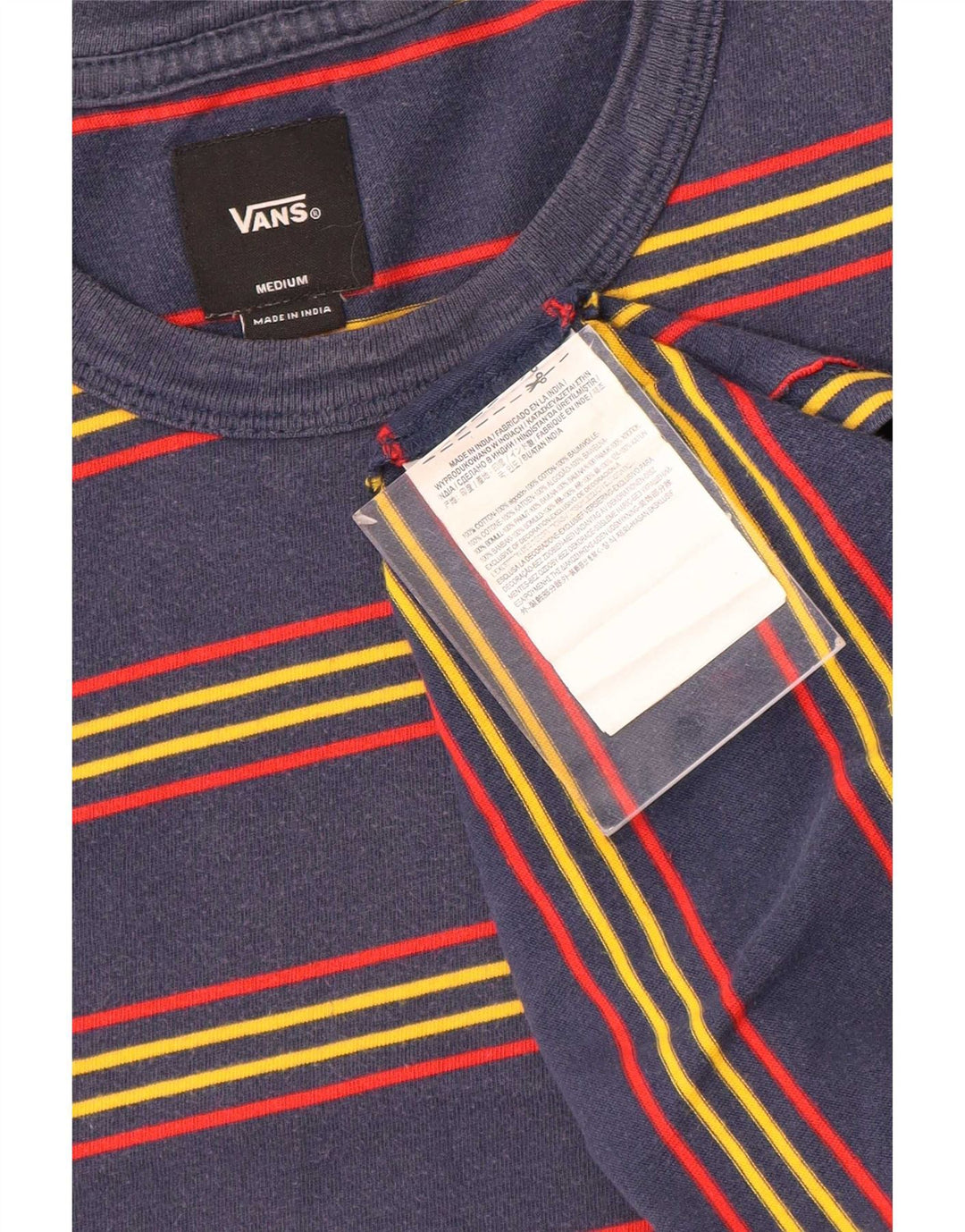 Camiseta Vans Hombre Top Medium Azul Marino Rayas Algodón