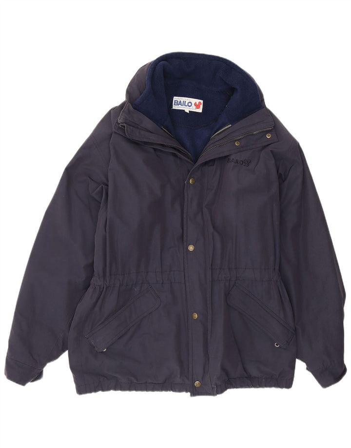 Bailo Mens Hooded Windbreaker Jacket IT 46 Small Navy Blue Cotton