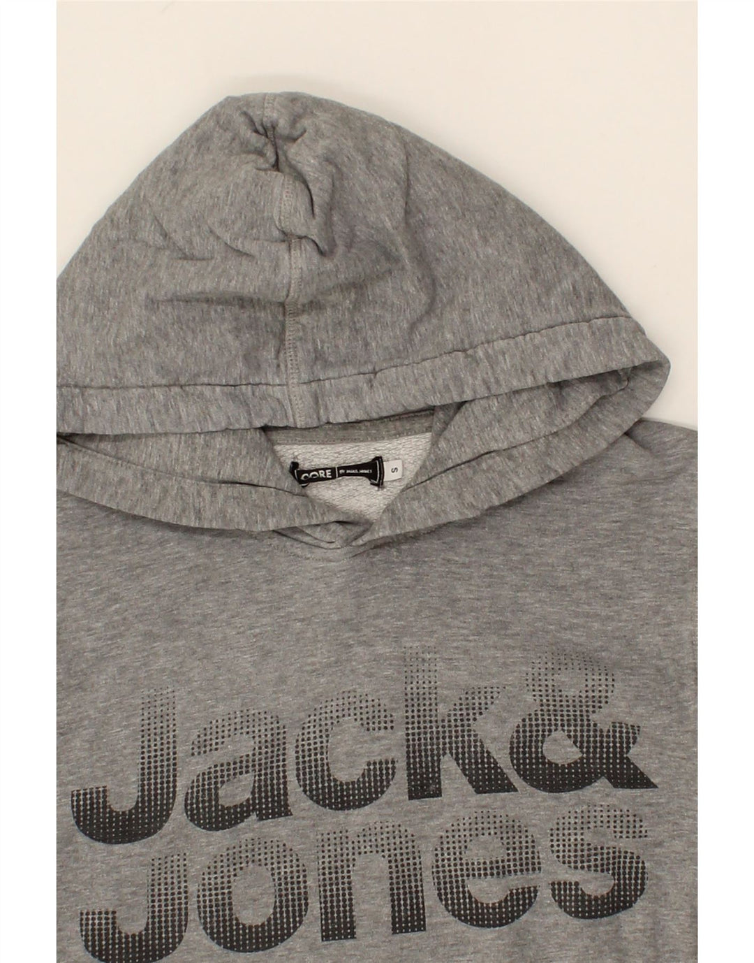 JACK & JONES Mens Graphic Hoodie Jumper Small Grey Cotton Vintage Jack & Jones and Second-Hand Jack & Jones from Messina Hembry 