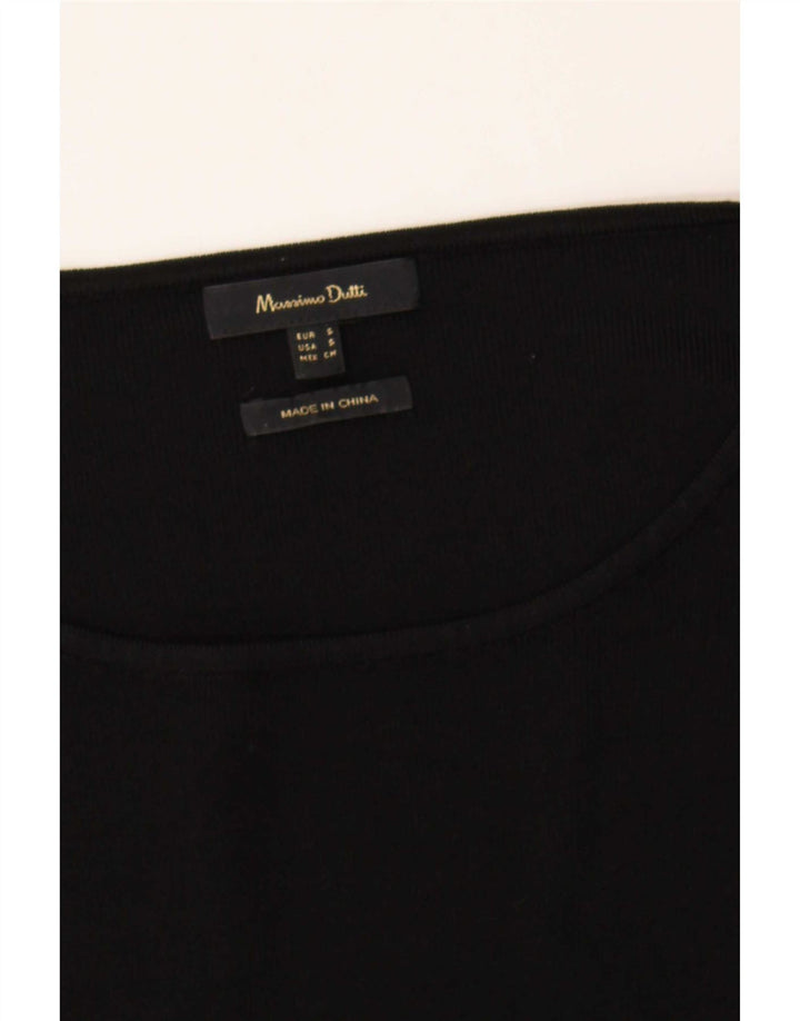 Massimo Dutti Damen-Pullover mit U-Boot-Ausschnitt, Gr. 10, Größe S, Schwarz