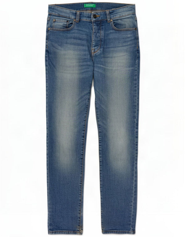 Benetton Mens Jackson Skinny Jeans W29 L29 Blue Cotton