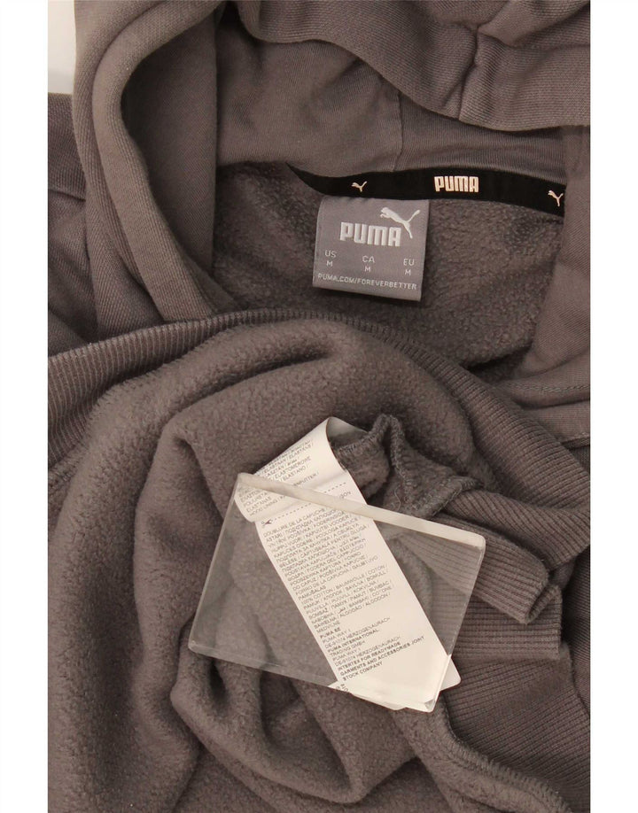 Felpa con cappuccio grafica da uomo Puma in cotone grigio medio