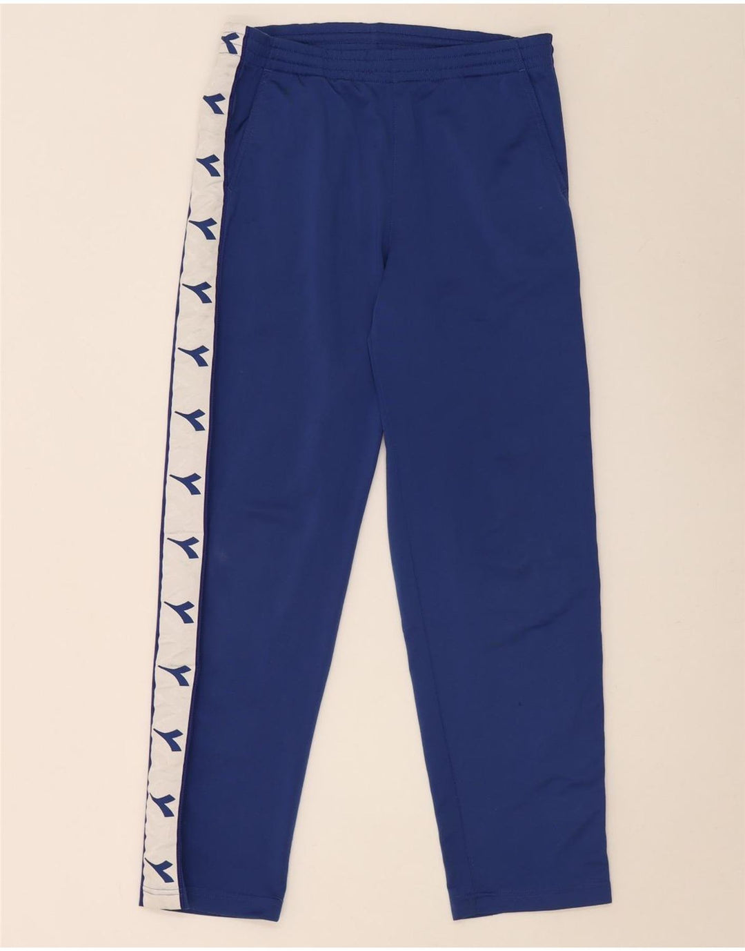 Pantaloni da tuta grafica da uomo Diadora in poliestere color block blu medio