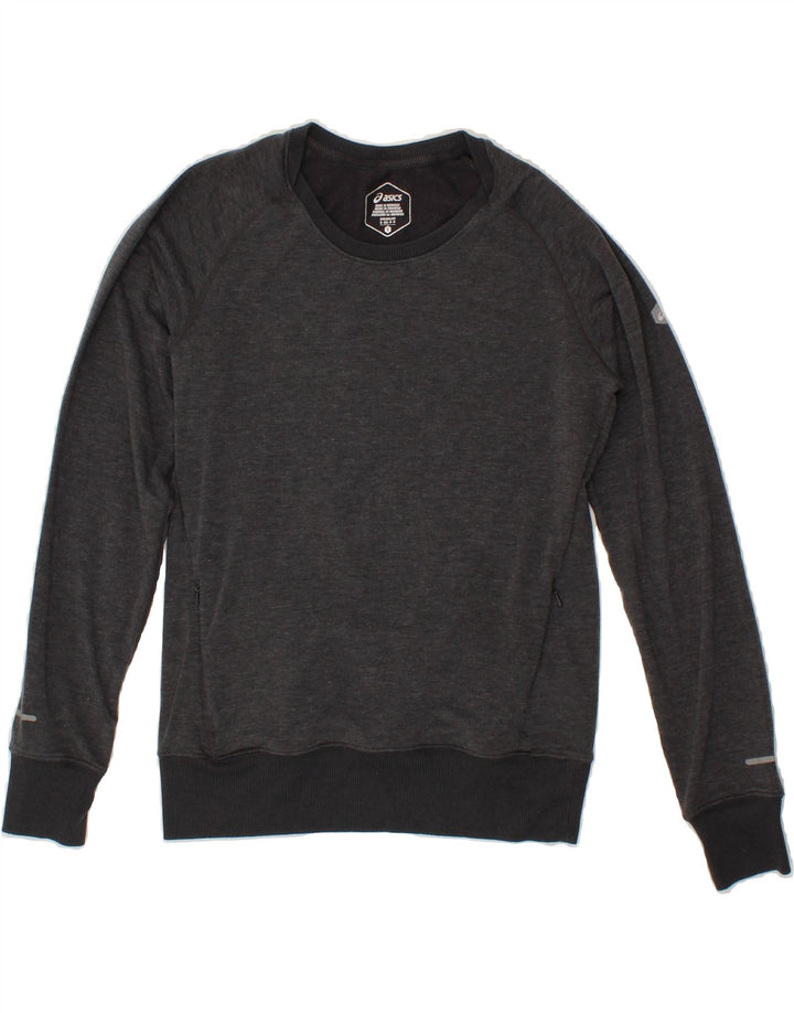 ASICS Womens Sweatshirt Jumper UK 10 Small Grey Cotton Vintage Asics and Second-Hand Asics from Messina Hembry 