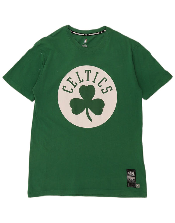 NBA Mens Celtics Graphic Camiseta Top Algodón Verde Medio
