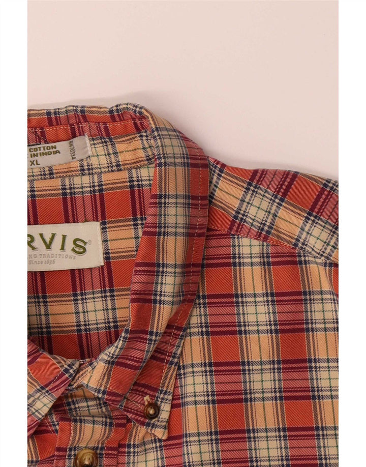 Orvis herre flannelskjorte XL rød ternet bomuld