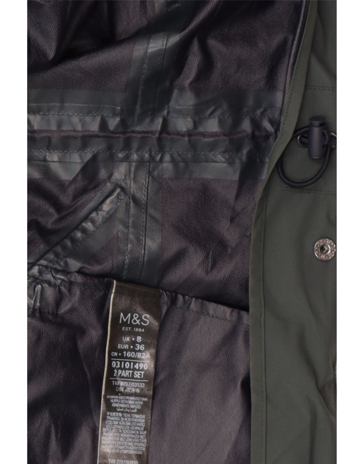 MARKS & SPENCER Damen-Parka mit Kapuze, Gr. 8, Grün, Polyamid