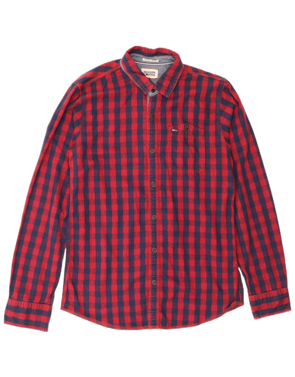 Tommy Hilfiger Herren-Hemd in normaler Passform, klein, rot kariert, Baumwolle